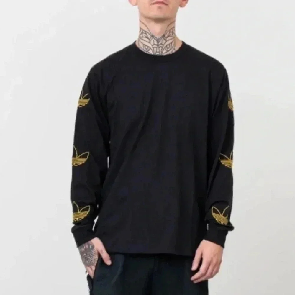 Adidas Originals LS Trefoil Tee Black Men’s Sz S